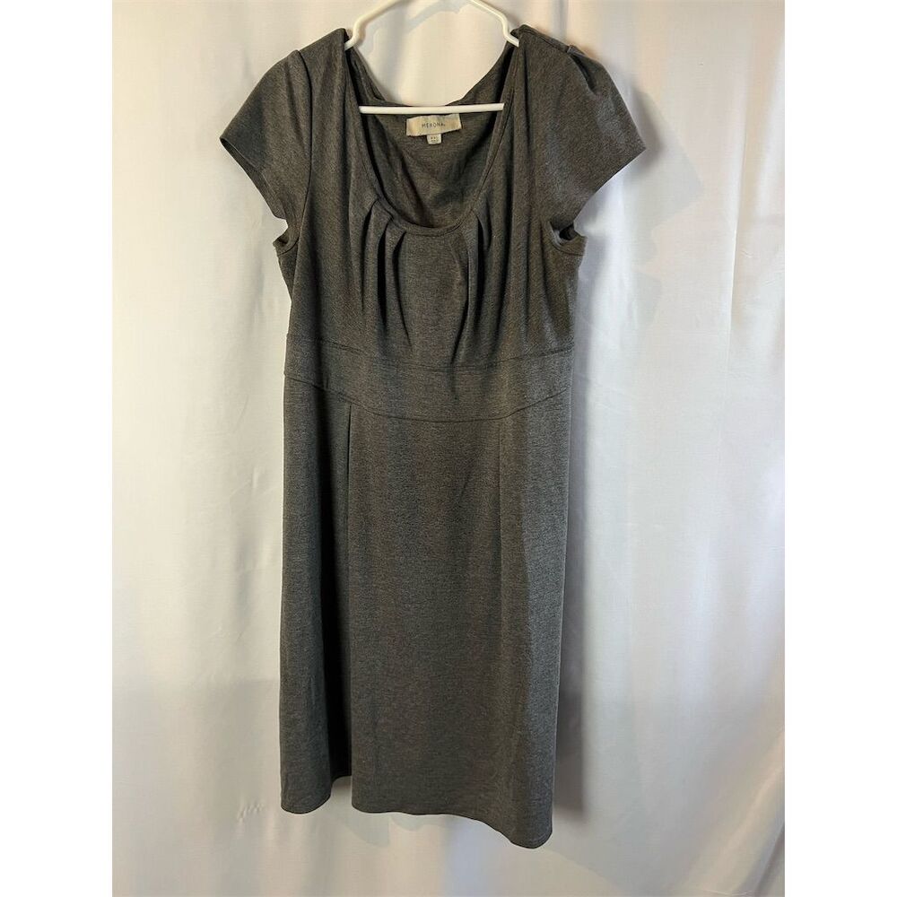 Merona Women's Plus XXL Gray Cap Sleeve Sheath Dress Knee Length